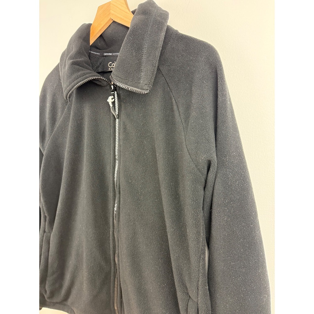 Calvin Klein Performance Fleece Full Zip Jacket L‎ Womens Black Quick Dry - Picture 2 of 9
